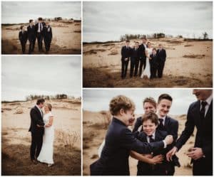 Stormy Skies Microwedding Collage Family on Sand