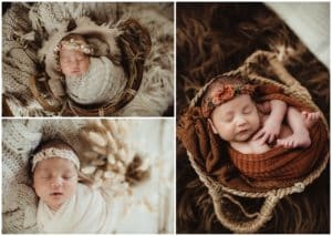 May Studio Newborn Session Collage Newborn Girl