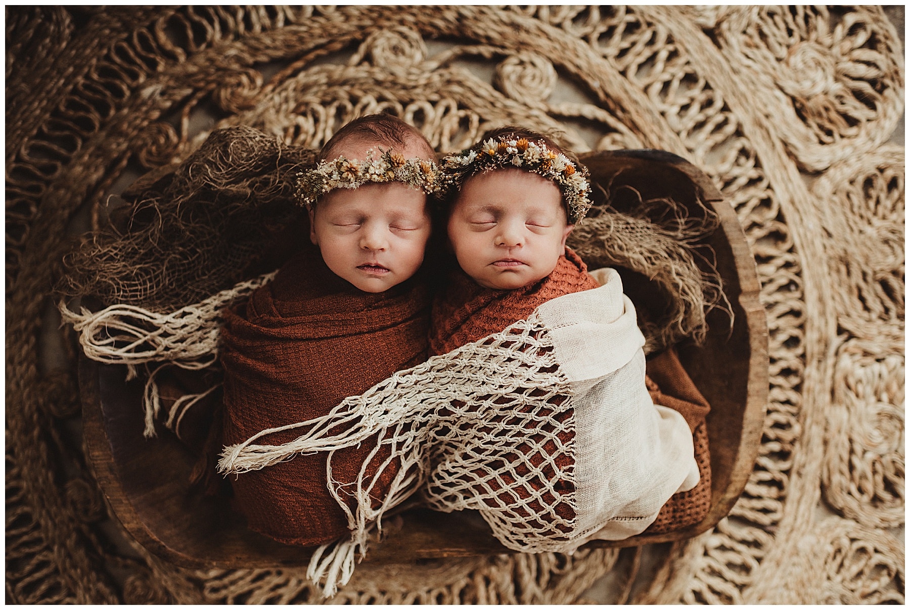 Newborn Twins in Headbands