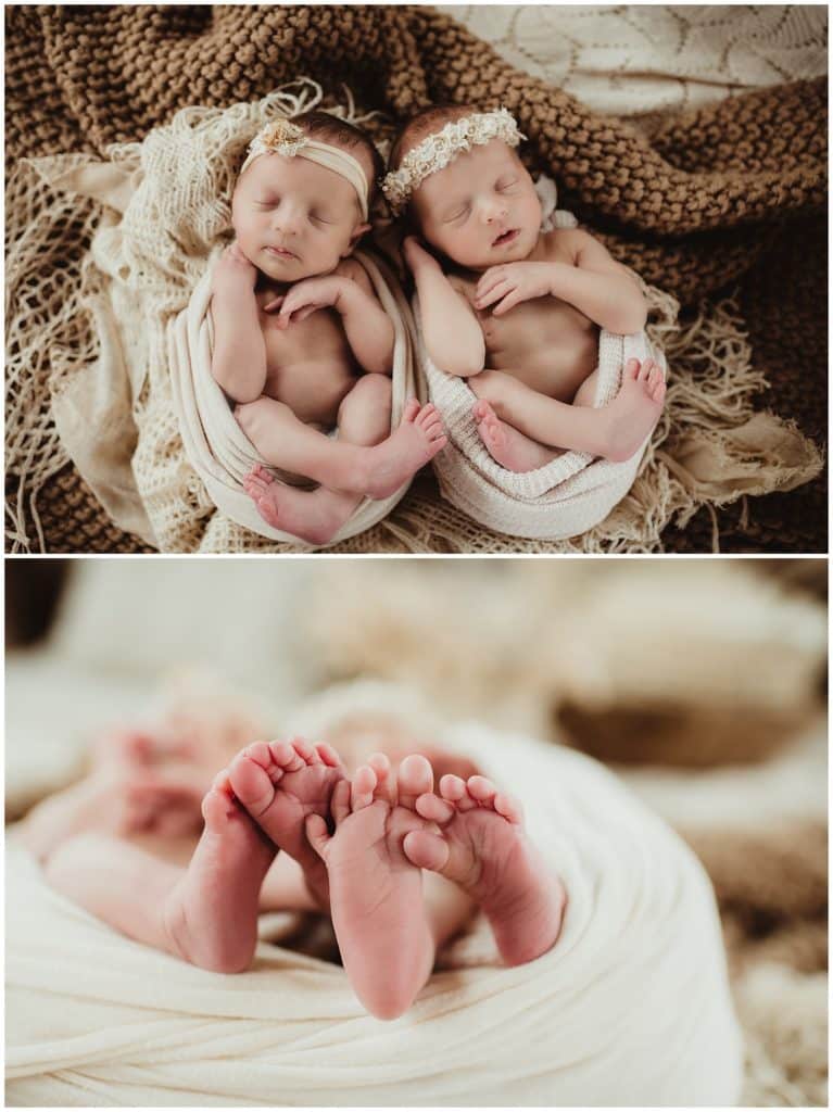Newborn Twin Girls Session Close Up