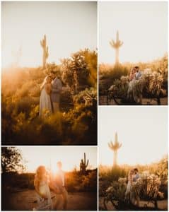 Collage Sunset Desert Engagement Session