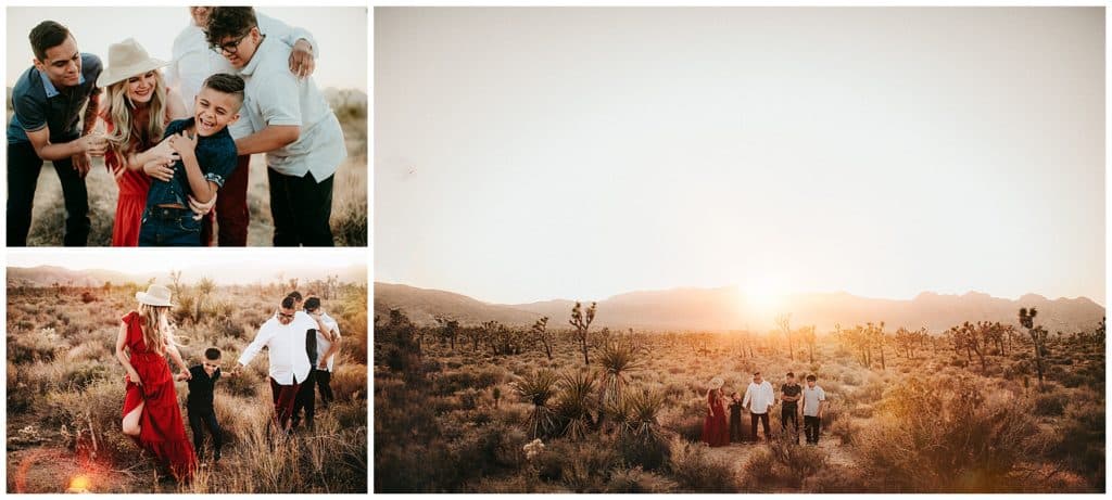 Sunset Family Desert Session Collage Family