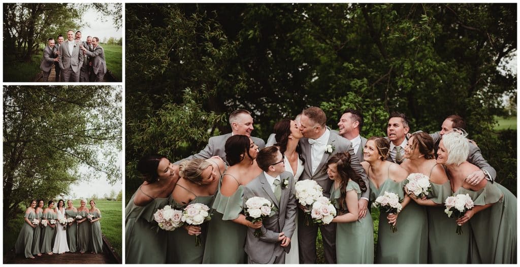 Sage Green and Pink Wedding Party