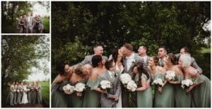 Sage Green and Pink Wedding Party