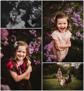 Spring Lilacs Family Session Collage Family in Flowers