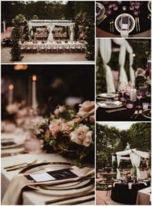 Cranberry Mauve Wedding Reception Table Details 