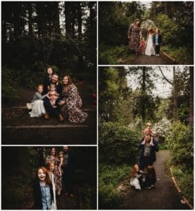 Lush Mountain Family Session Collage Family in Forest
