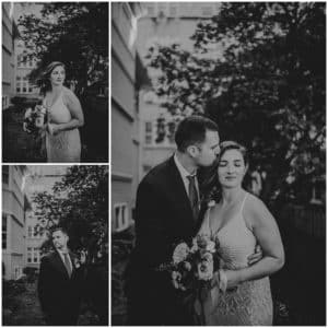 Black White Images Collage Bride Groom