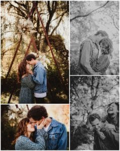 Fall Boho Engagement Session Collage Couple 