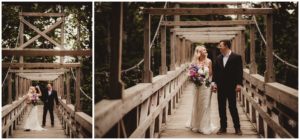 Rustic Outdoor Microwedding Bride Groom on Bridge