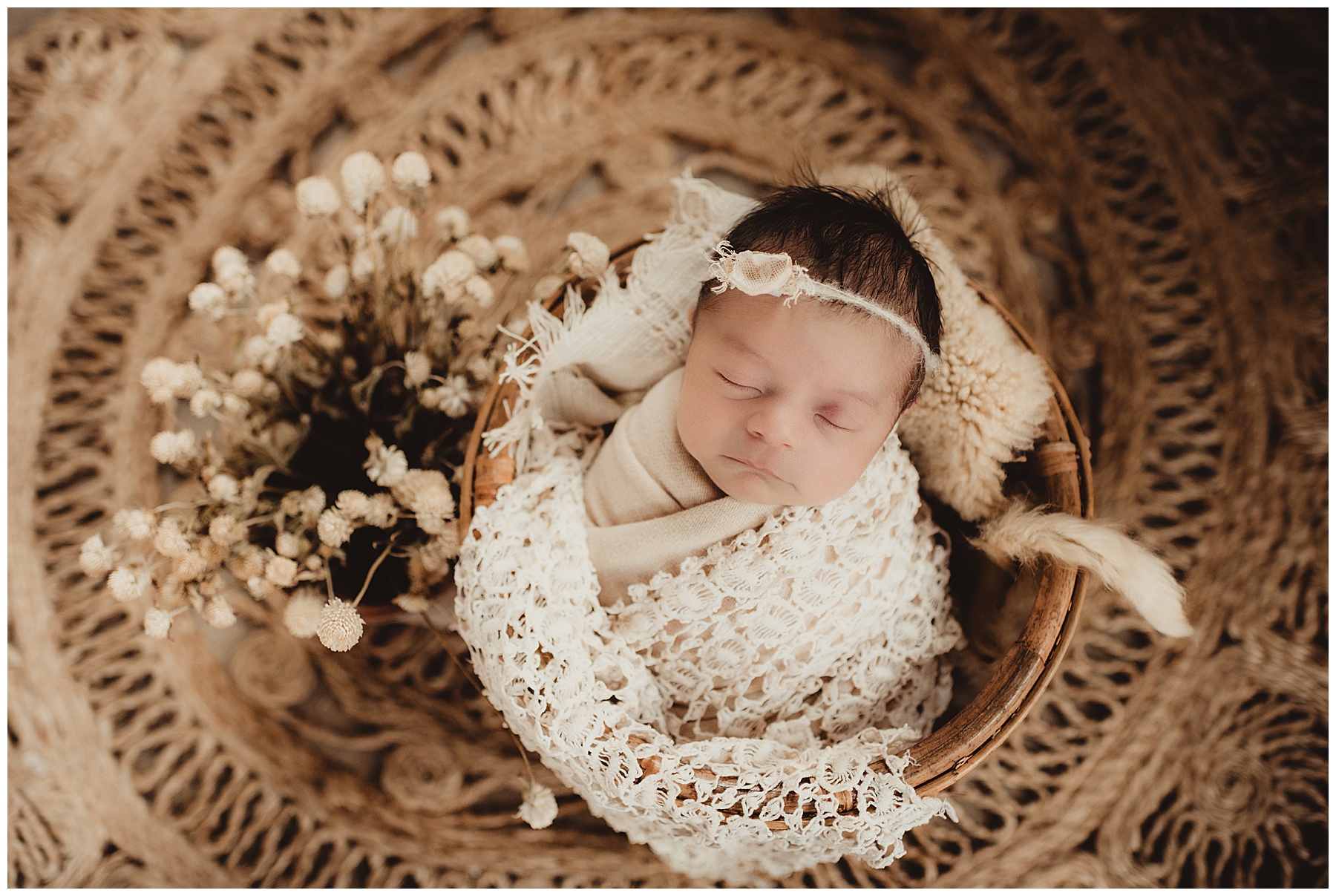 Newborn Girl in Basket