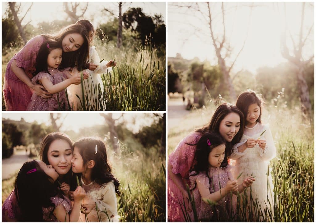 California Family Session Collage Mom with Daughters