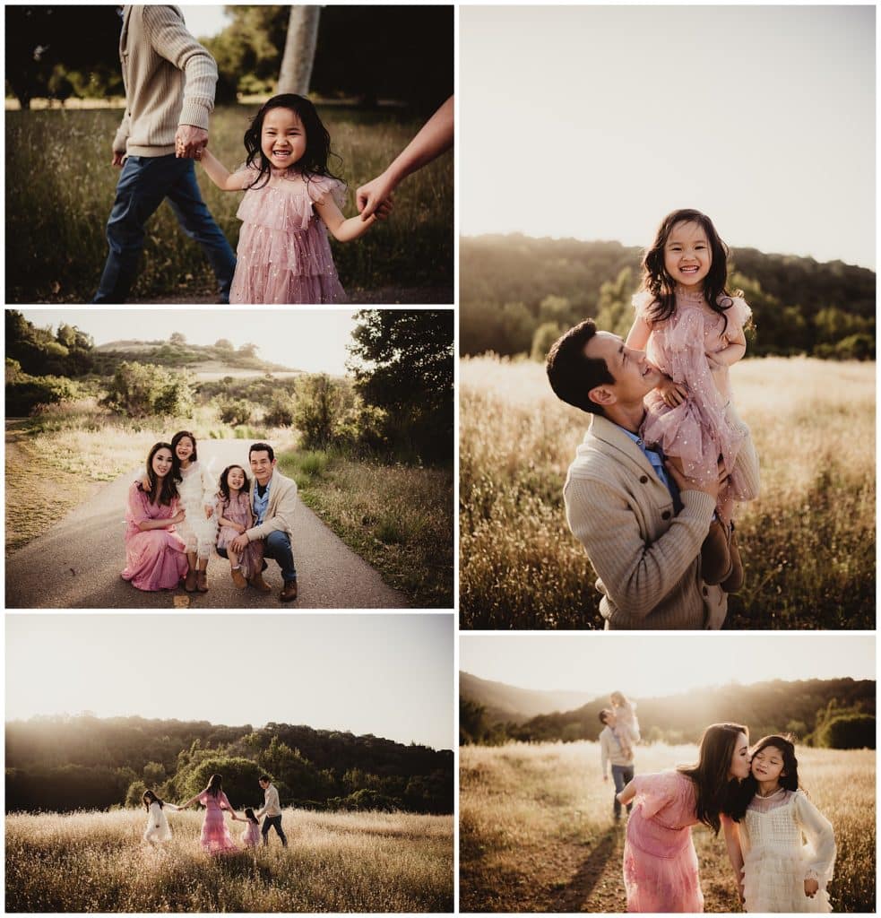 California Family Session Collage Family in Field