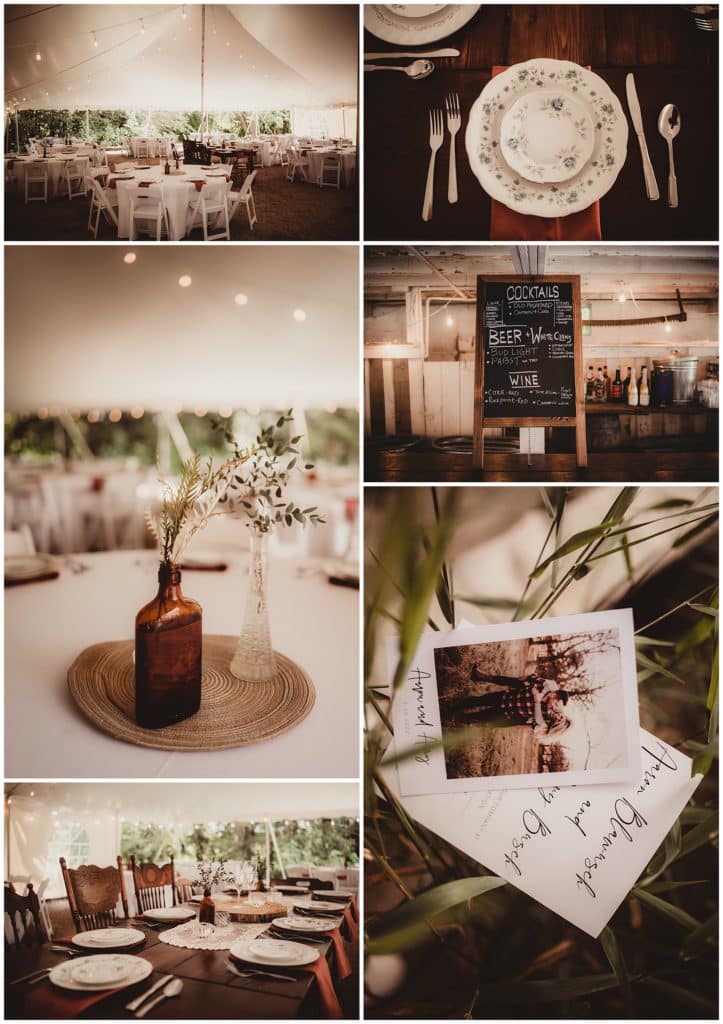 Late July Wedding Reception Details 
