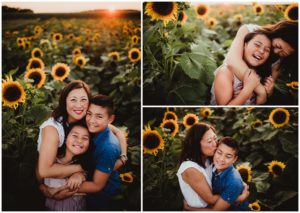 August Wildflower Family Session Family in Sunflowers
