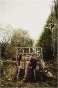 October Outdoor Engagement Session Couple by Greenhouse
