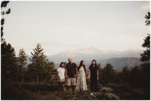 Sunset Mountain Family Session Family Holding Hands