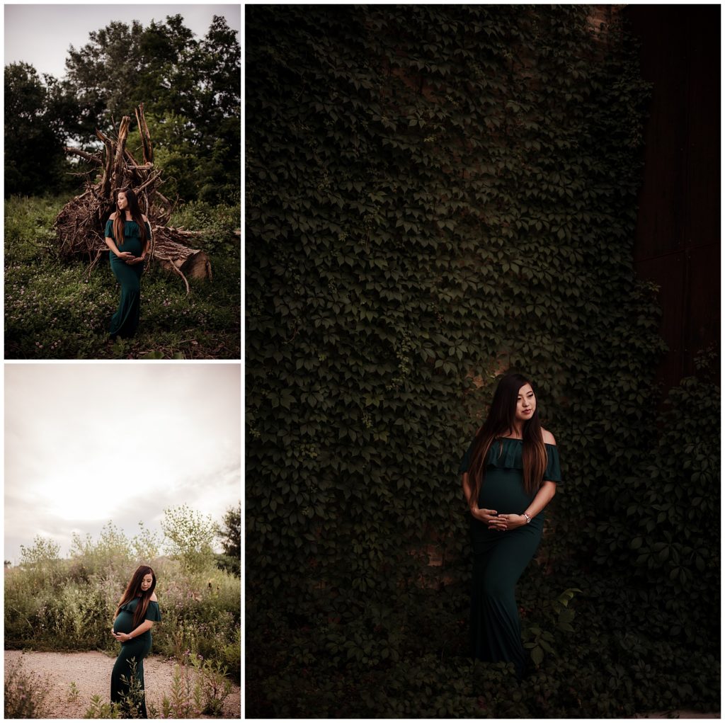 Collage Summer Sunset Maternity Session
