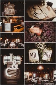 Cranberry and Navy Wedding Reception Details