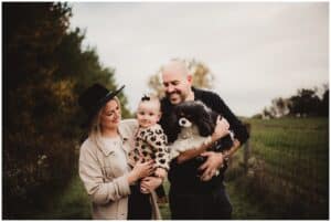 Black Neutrals Palette Session Family with Dog