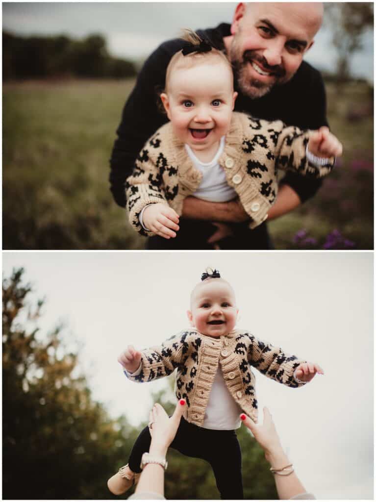 Black Neutrals Palette Family Session Baby Laughing