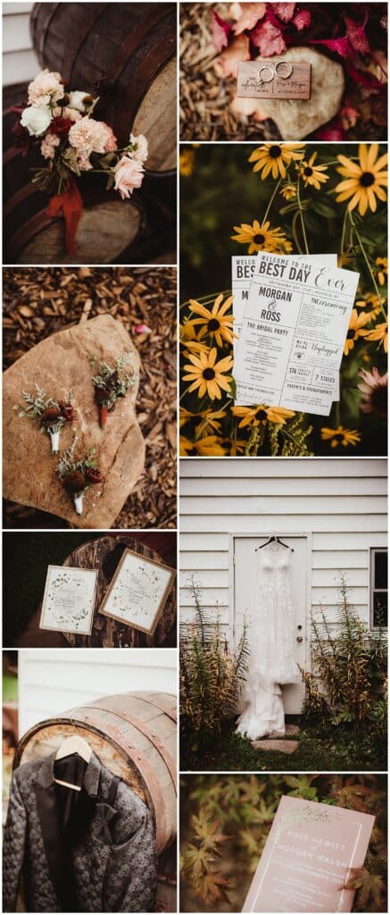 Late Summer Rustic Wedding Getting Ready Details