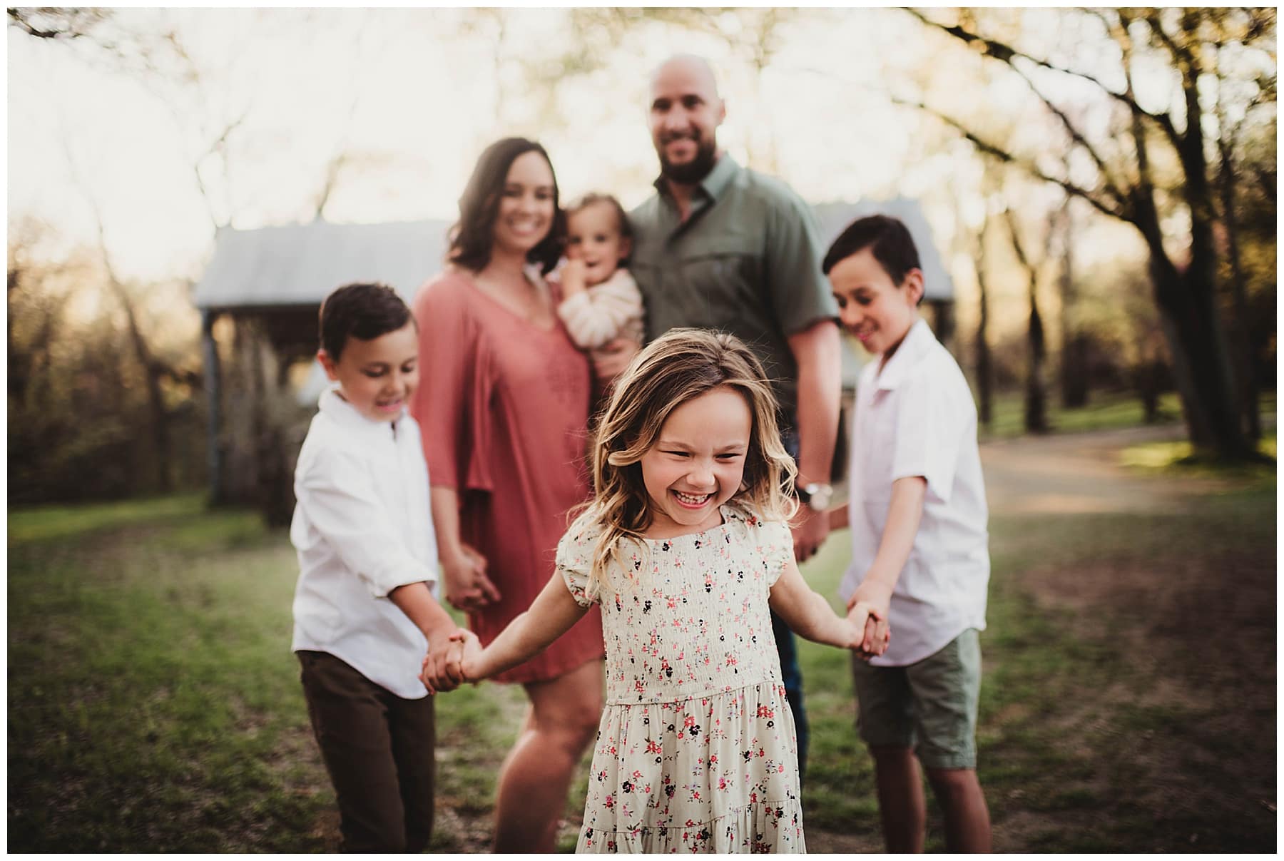 Family of Six Session Kids Laughing