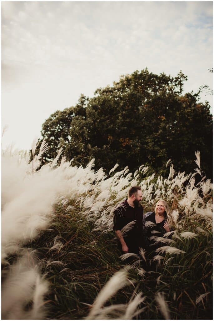 September Outdoor Engagement Session Couple in Field
