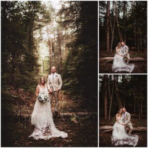 Northwoods Wisconsin Wedding Photographs Couple in Woods