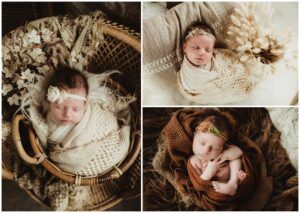 Madison Newborn Girl Photos Collage
