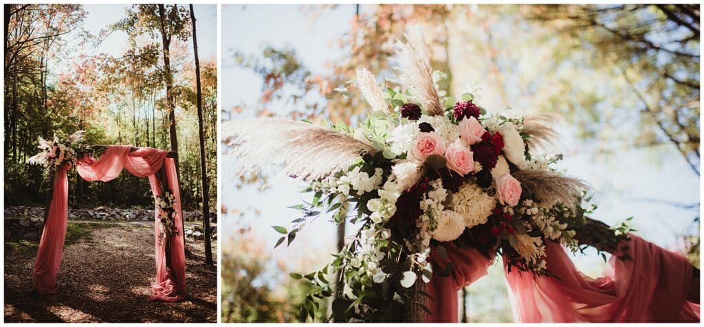 Madison Area Wedding Arch Floral Details 