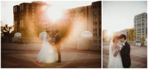 Downtown Madison Wedding Photography Bride Groom Sunset