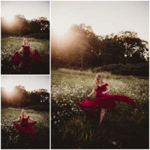 Madison Area Maternity Session Woman Twirling 