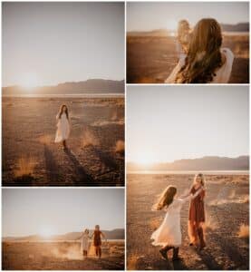 Nevada Family Photography Collage Mom Daughter in Desert 
