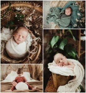 Wisconsin Newborn Portraits Collage Newborn Boy