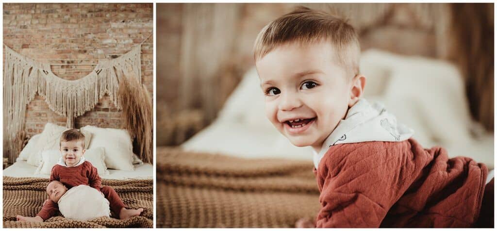 Madison Newborn Sibling Session Newborn Boy and Older Brother