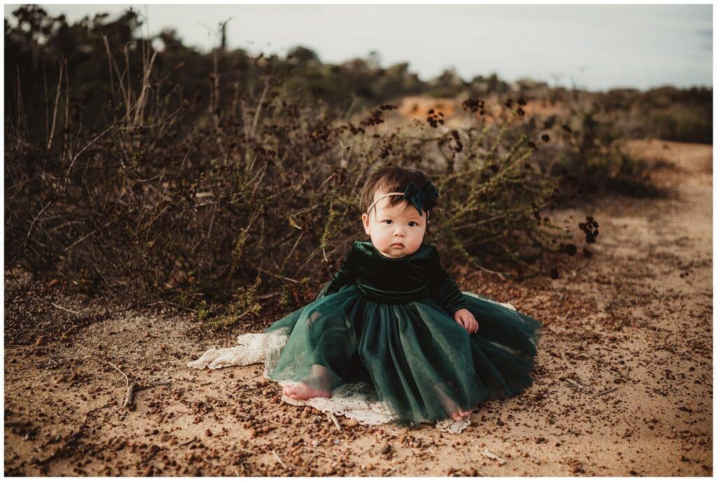 Baby Girl in Green Dress