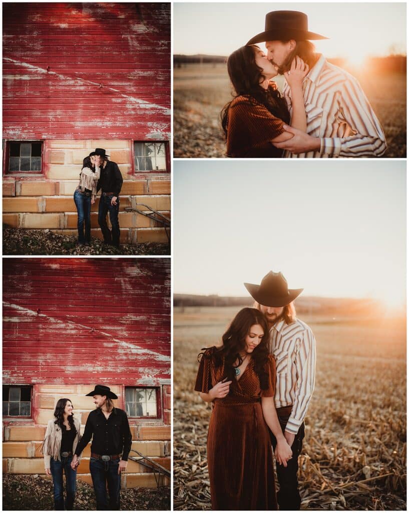 Southern Wisconsin Engagement Photography Couple at Sunset