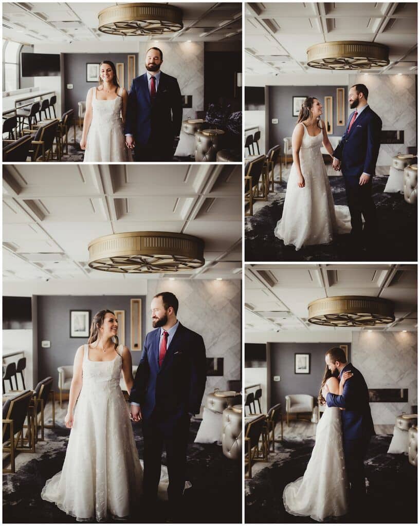 Downtown Madison Wedding Photographs First Look 