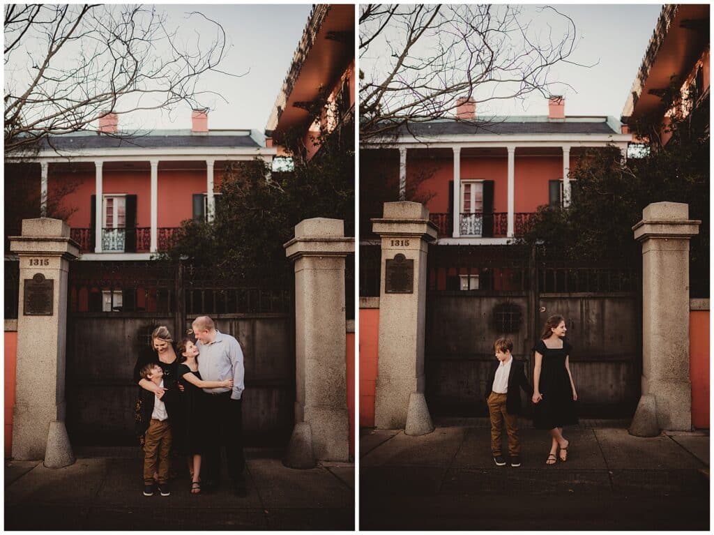 New Orleans Family Photographs Family by Red Building 
