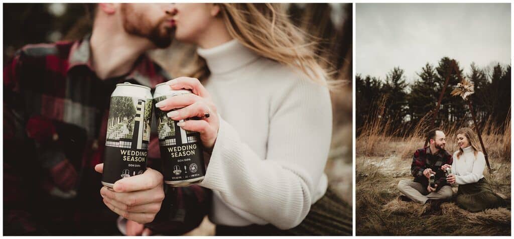 Madison Area Couples Portraits Couple with Craft Beer