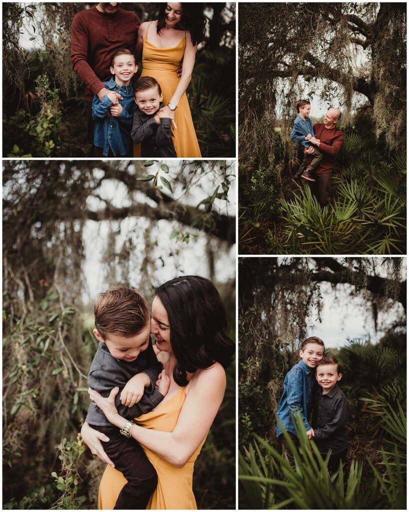 Orlando Area Family Photography Collage Couple with Sons