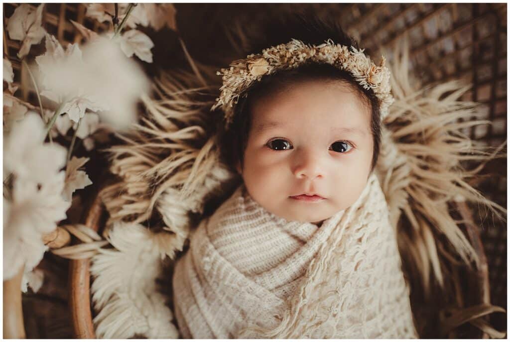 Madison Wisconsin Baby Photography Newborn Girl Awake
