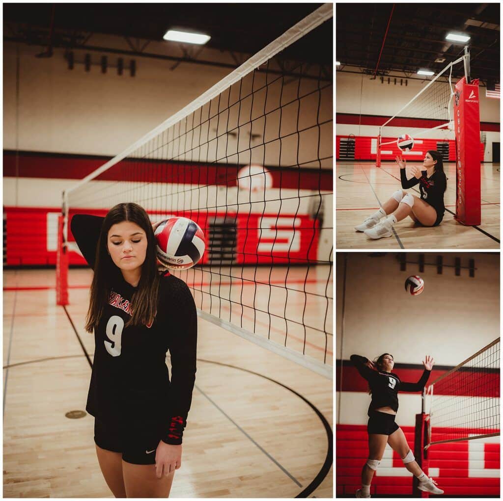 Senior Picture Outfit Ideas Collage Senior Girl in Volleyball Uniform