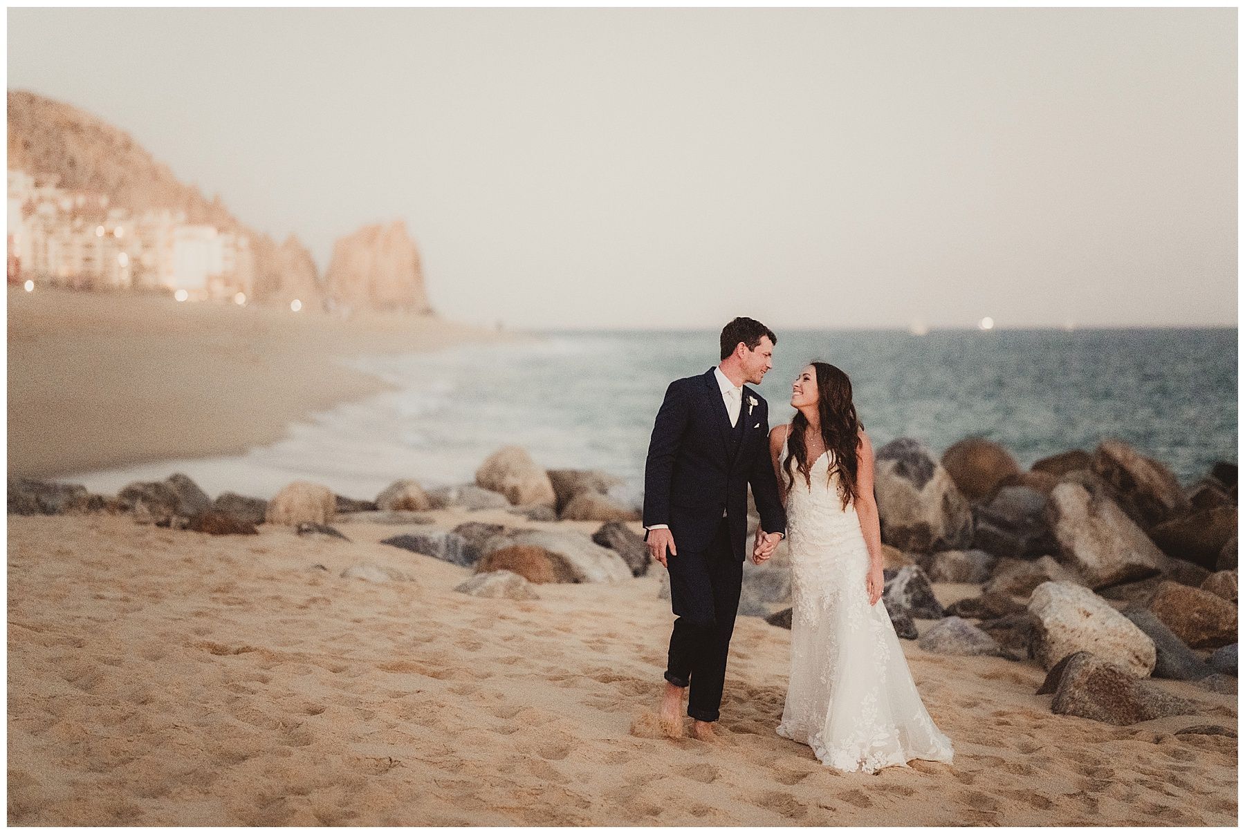 Beachfront Wedding Couple on Beach