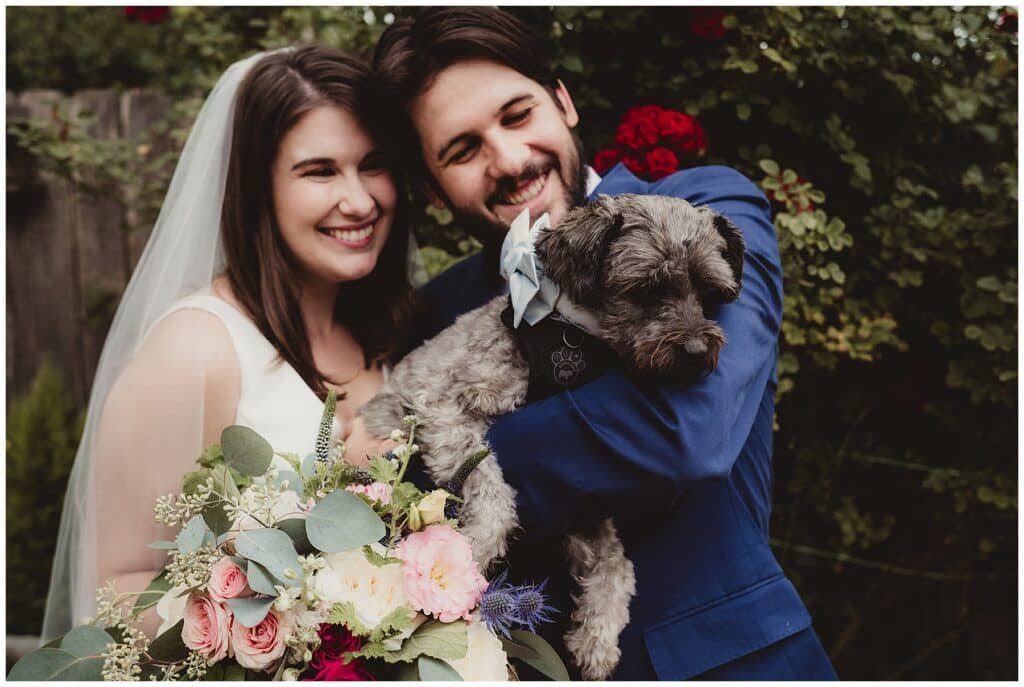 Bride Groom with Dog