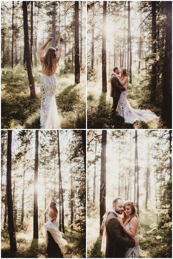Collage Couple in Woods