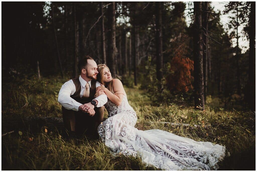 Montana Wedding Photography Bride Groom Sitting 
